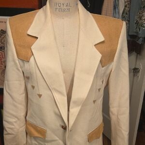 Men's Cream and Tan Blazer